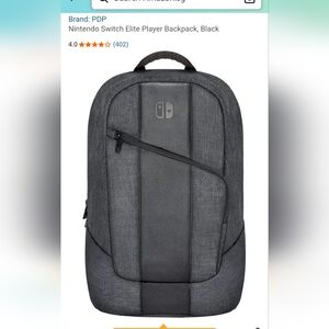 Nintendo Black and Gray Elite Backpack